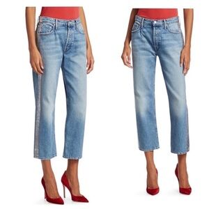 MOTHER Superior The Thrasher Straight Leg Jeans In Striped Wicked Size 25